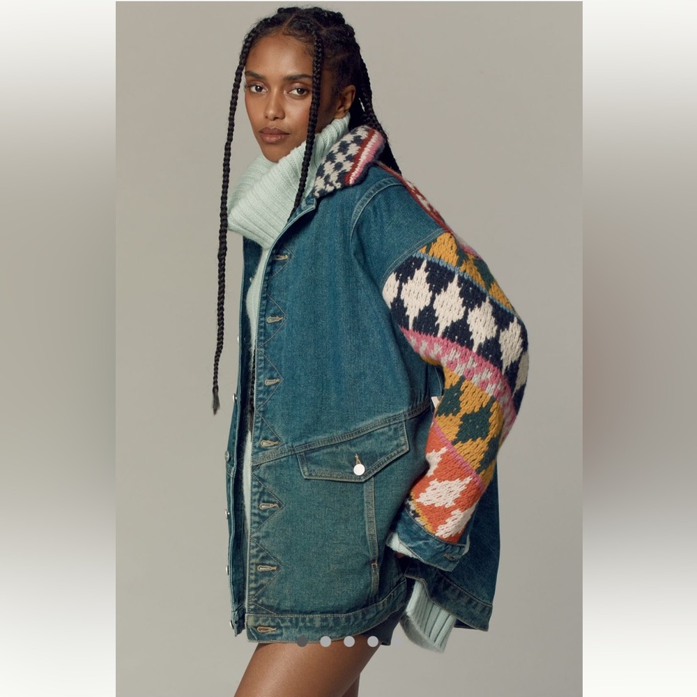 Pilcro Crochet Denim Sweater Jacket - Picture 11 of 11